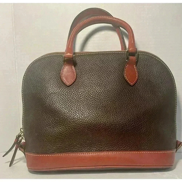 Dooney And Bourke VGC Leather Zip Lined Domed Satchel Handbag Footed See Notes - Picture 2 of 11